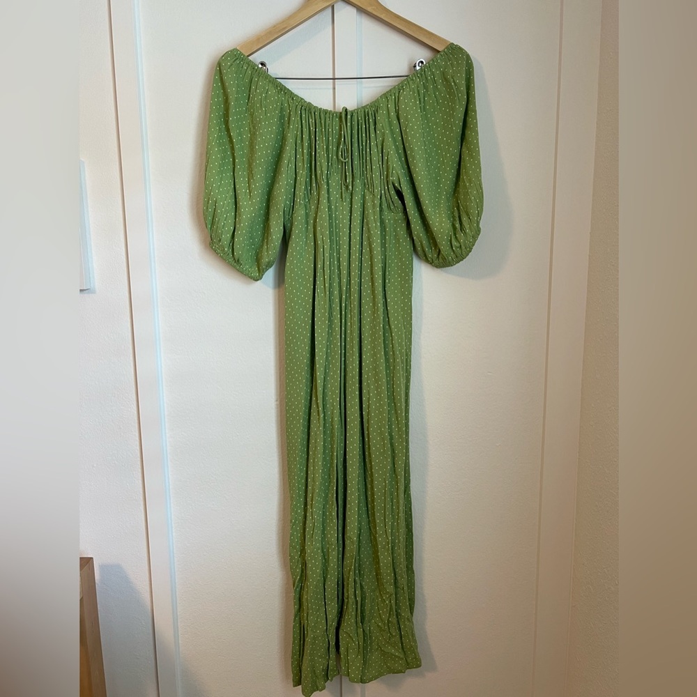 Billabong: Green off the shoulder sundress - Size Medium